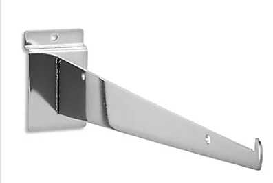 Slatwall Shelf Bracket (Chrome) 12″