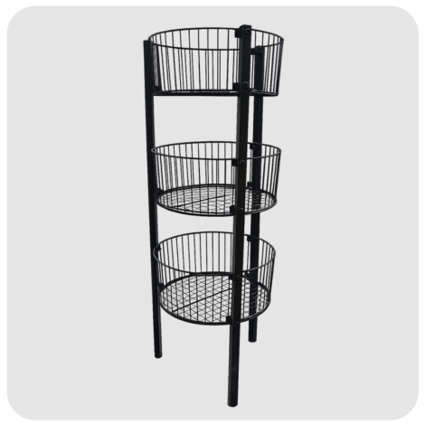3 Tier Wire Round Basket Stand