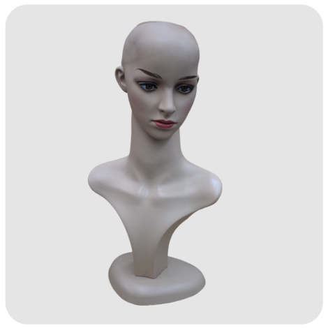 Skin Color Makeup Head with Countertop Standing Base