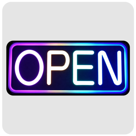 OPEN Rectangular 2 Neon LED Sign